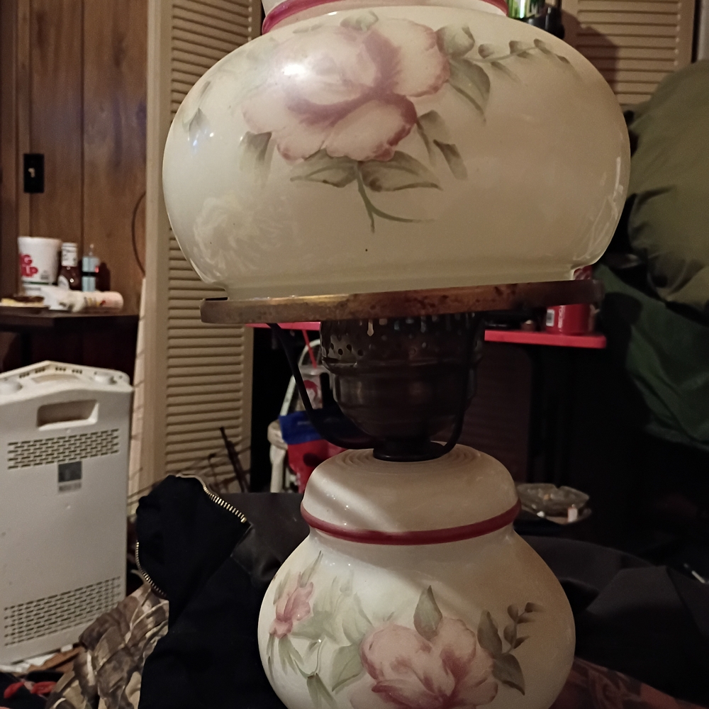Floral Glass Table Lamp